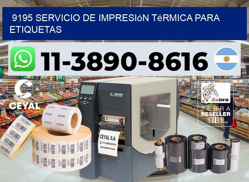 9195 Servicio de impresión térmica para etiquetas