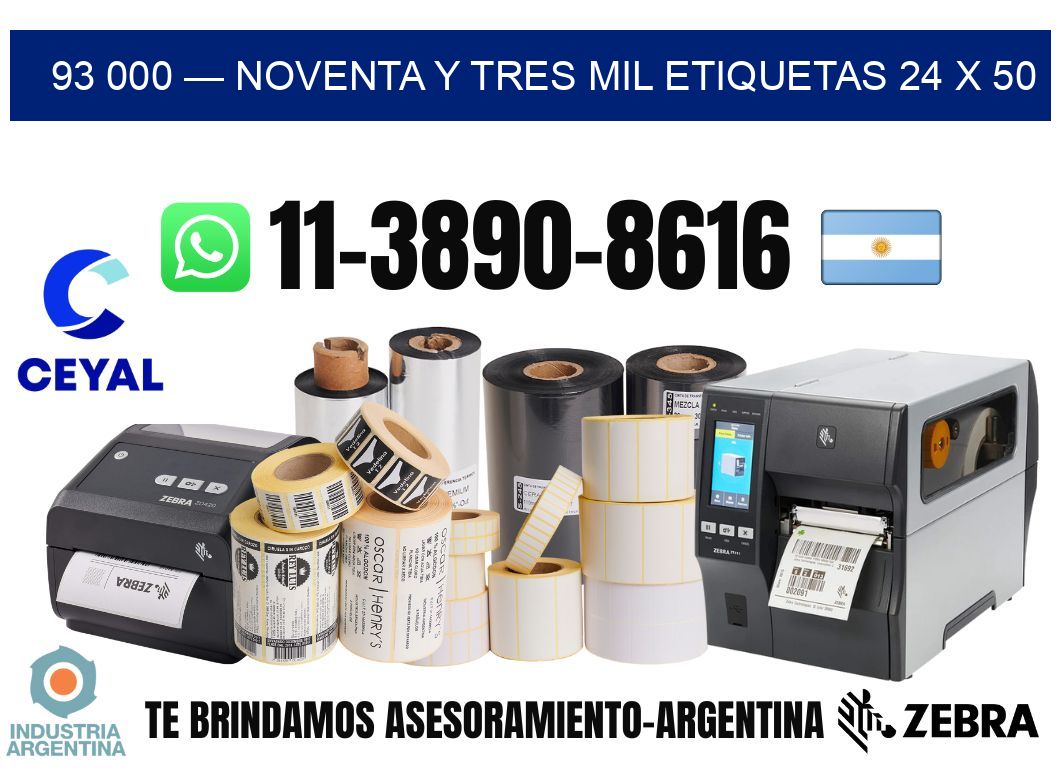 93 000 — noventa y tres mil etiquetas 24 x 50