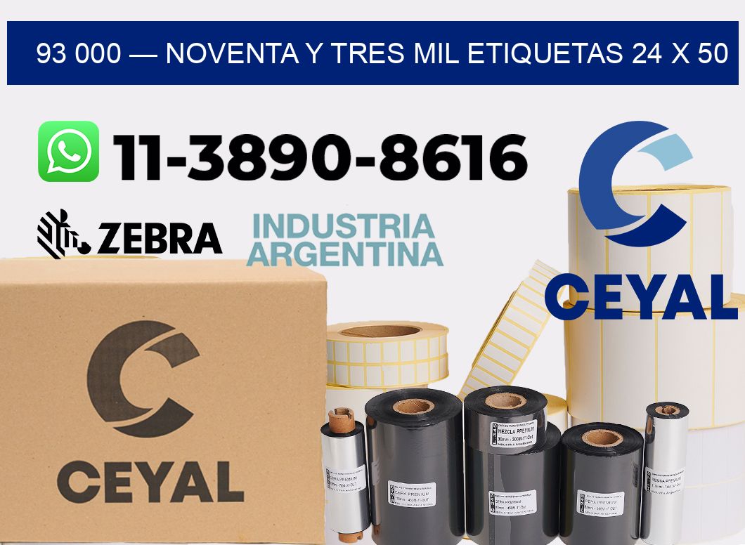93 000 — noventa y tres mil etiquetas 24 x 50