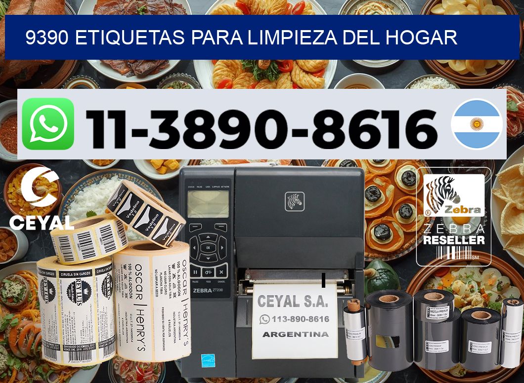 9390 Etiquetas para limpieza del hogar