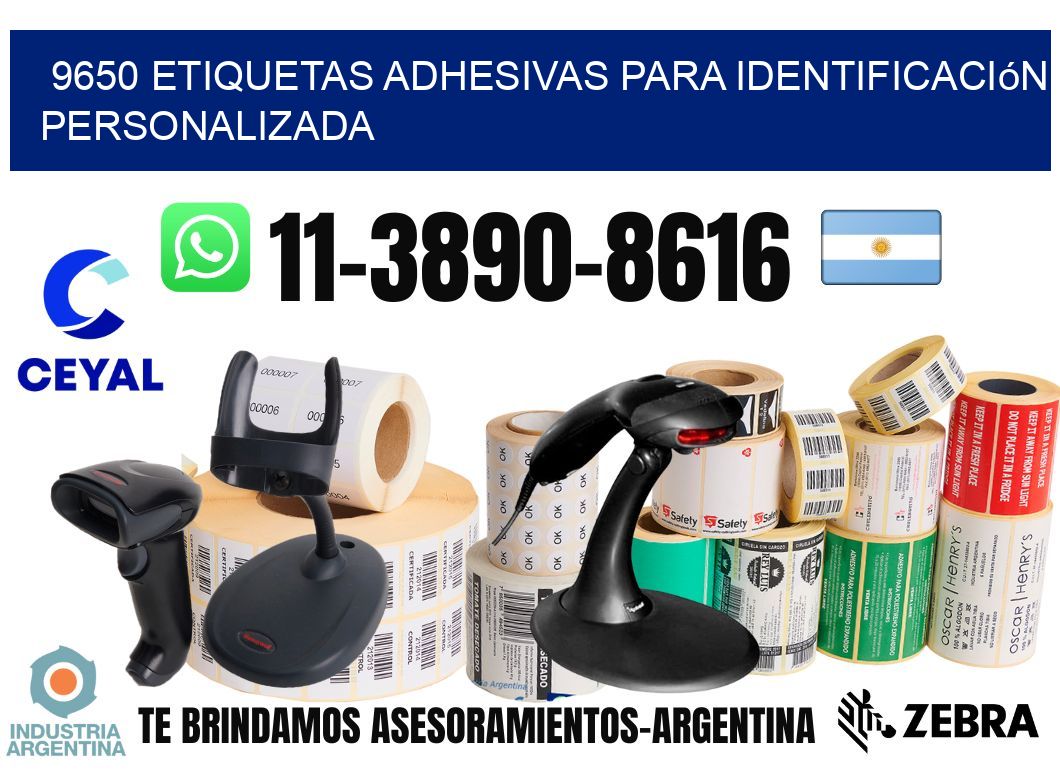 9650 Etiquetas adhesivas para identificación personalizada