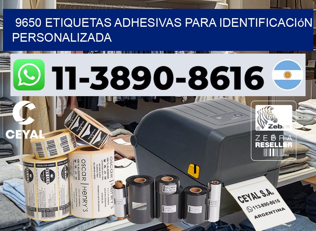 9650 Etiquetas adhesivas para identificación personalizada