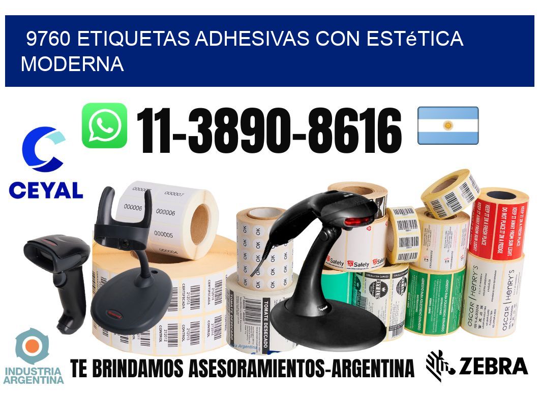 9760 Etiquetas adhesivas con estética moderna