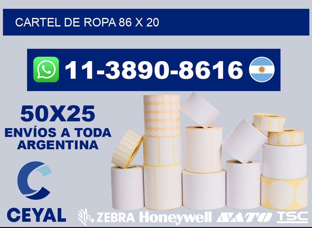 Cartel de ropa 86 x 20
