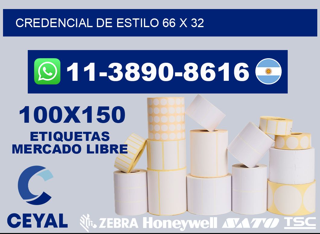 Credencial de estilo 66 x 32