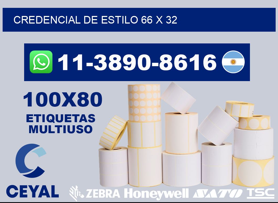 Credencial de estilo 66 x 32