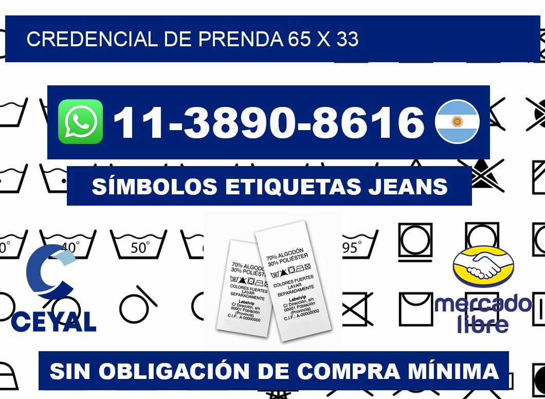 Credencial de prenda 65 x 33