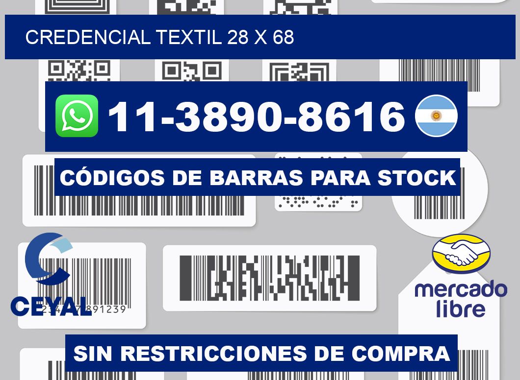 Credencial textil 28 x 68