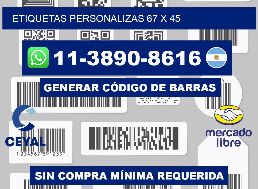 ETIQUETAS PERSONALIZAS 67 x 45