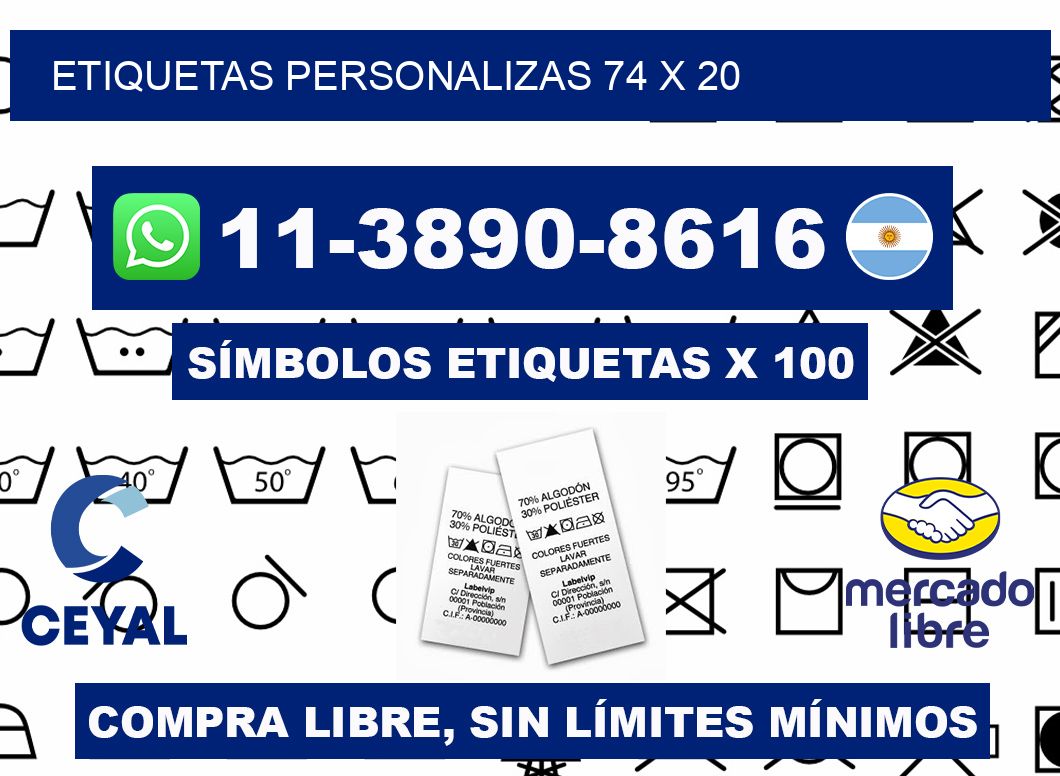 ETIQUETAS PERSONALIZAS 74 x 20