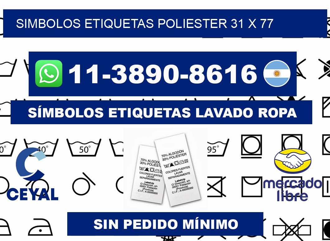 SIMBOLOS ETIQUETAS POLIESTER 31 x 77