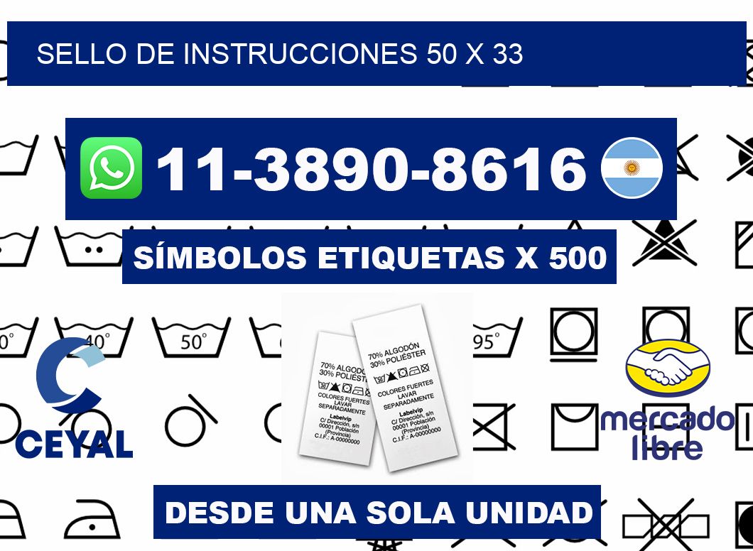 Sello de instrucciones 50 x 33