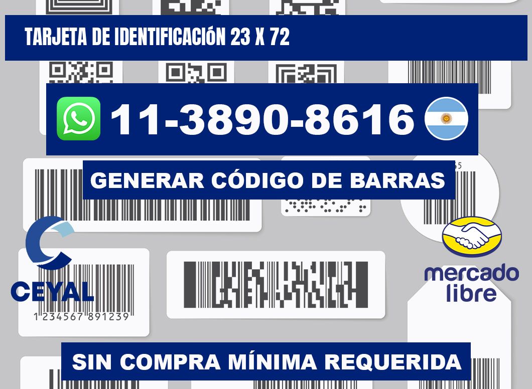 Tarjeta de identificación 23 x 72