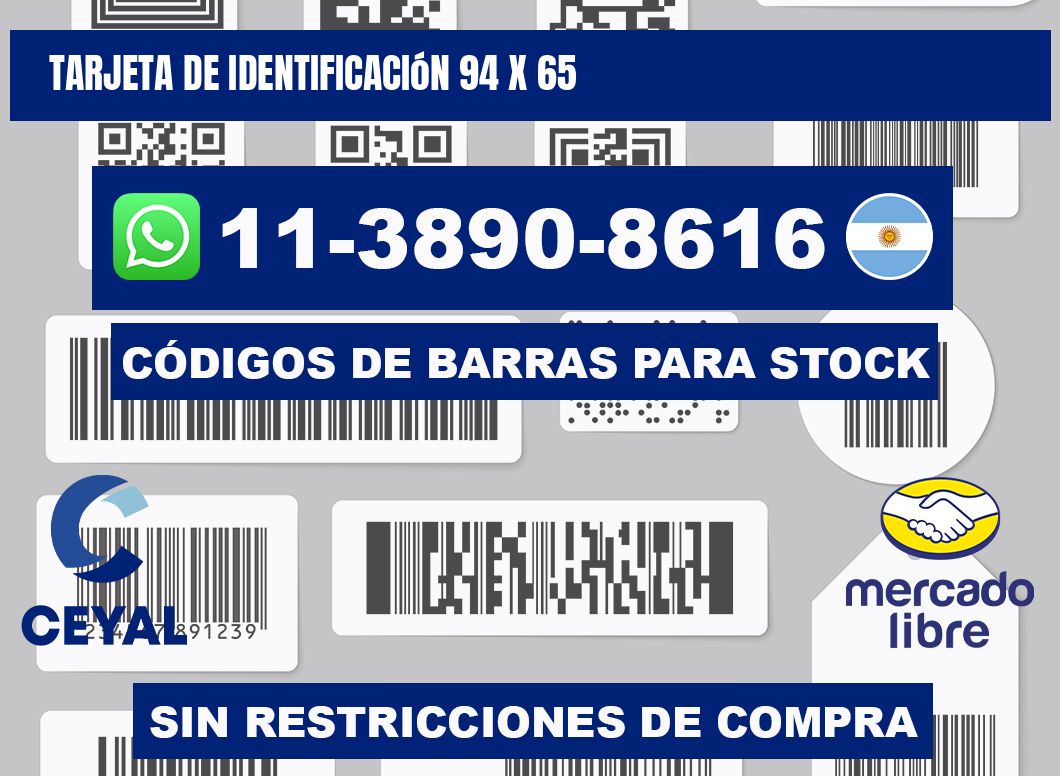 Tarjeta de identificación 94 x 65