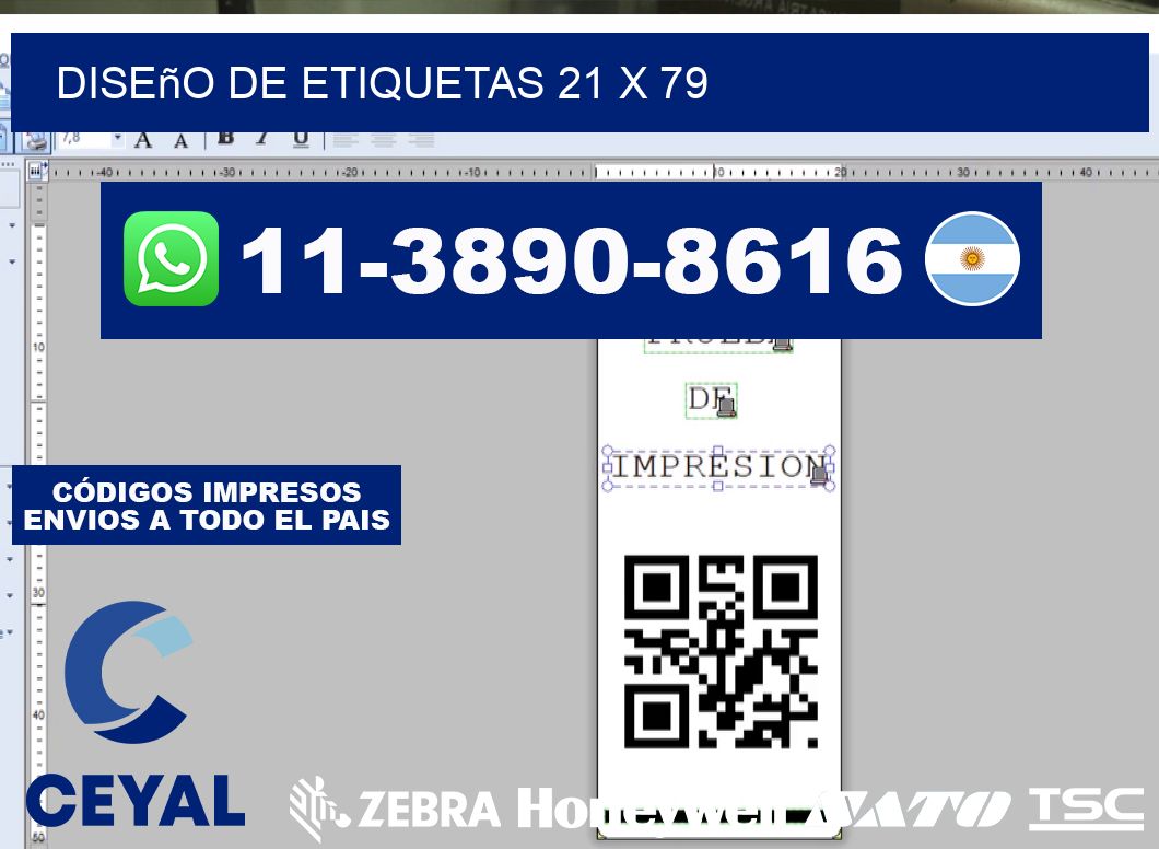 diseño de etiquetas 21 x 79
