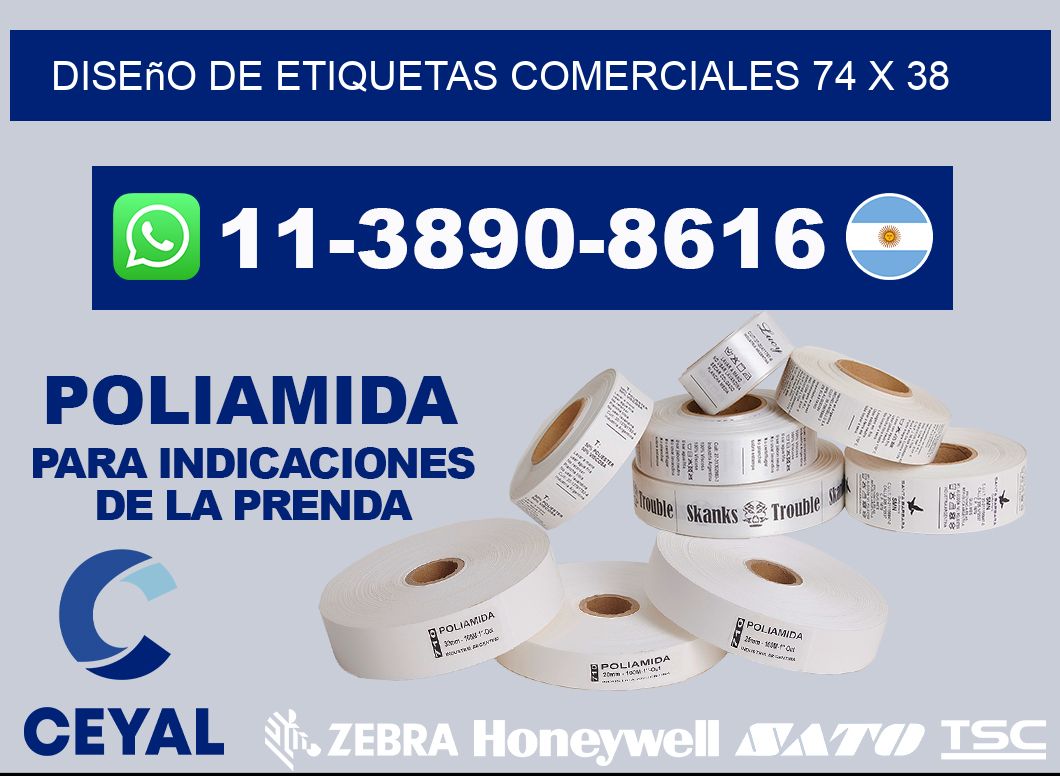 diseño de etiquetas comerciales 74 x 38