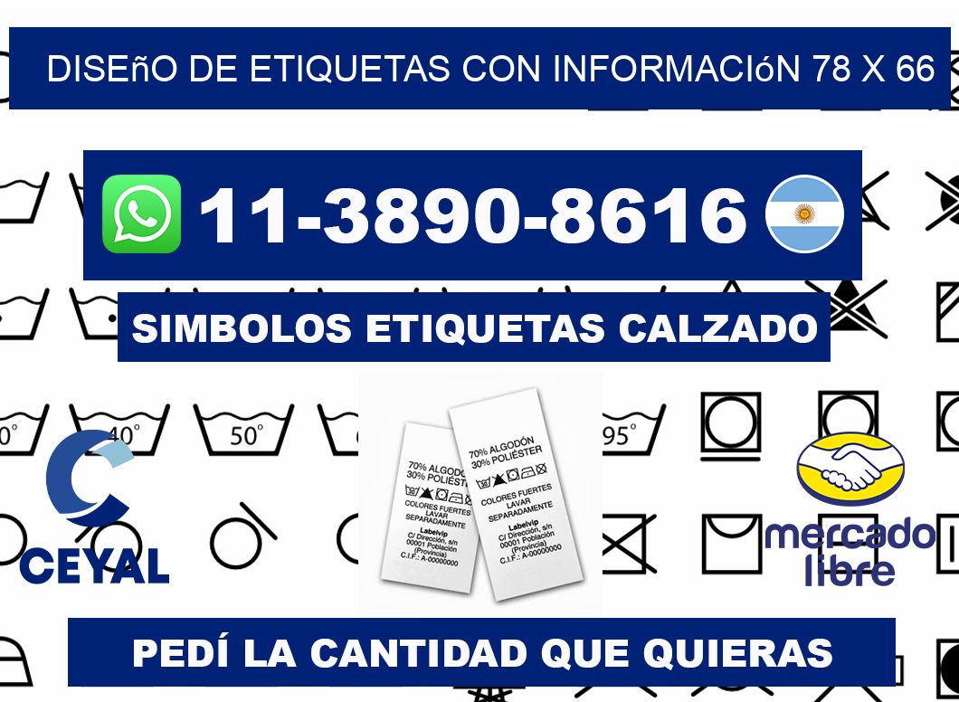 diseño de etiquetas con información 78 x 66