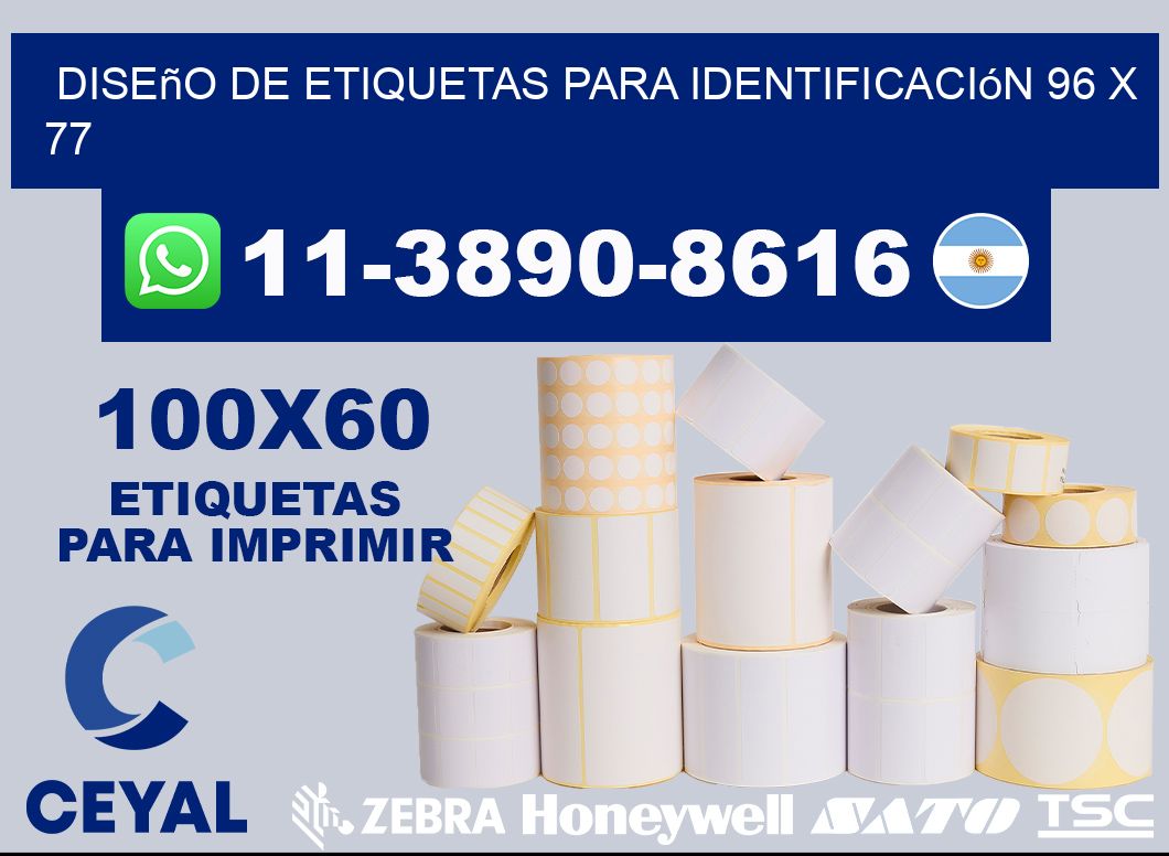 diseño de etiquetas para identificación 96 x 77