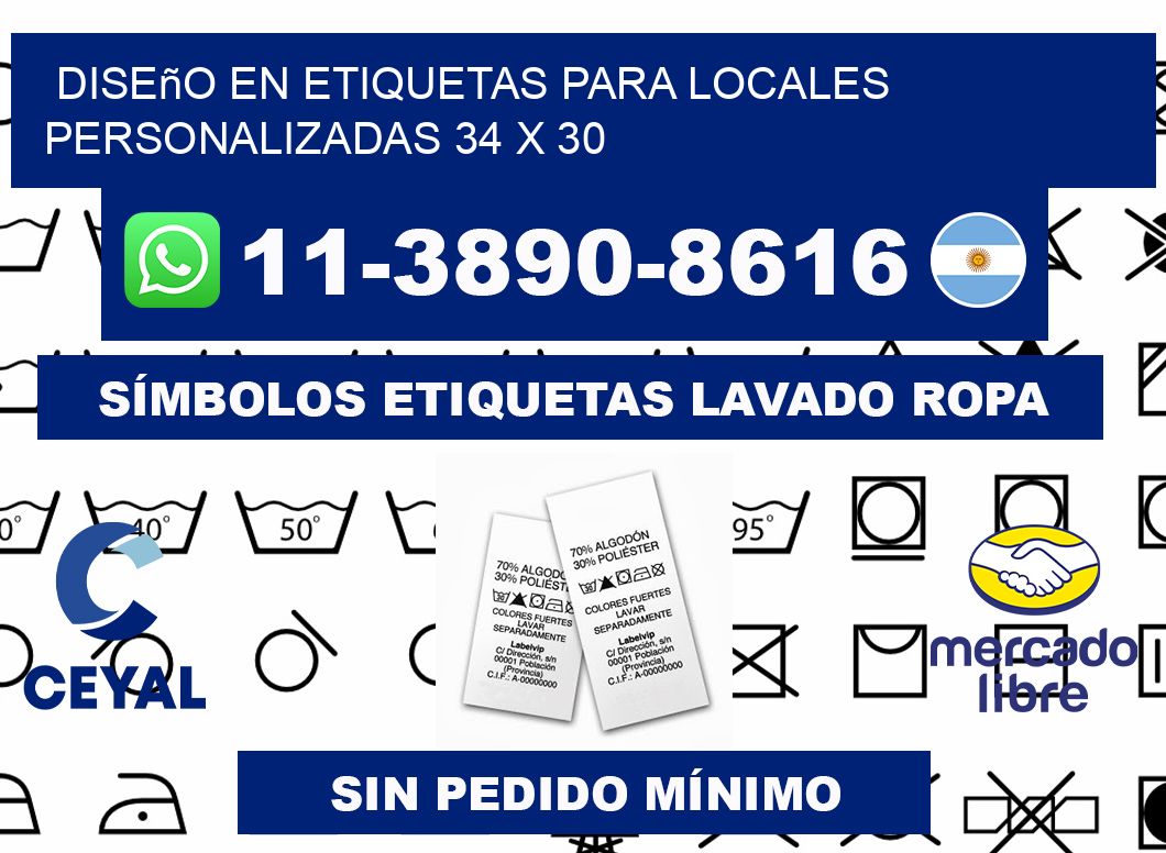 diseño en etiquetas para locales personalizadas 34 x 30