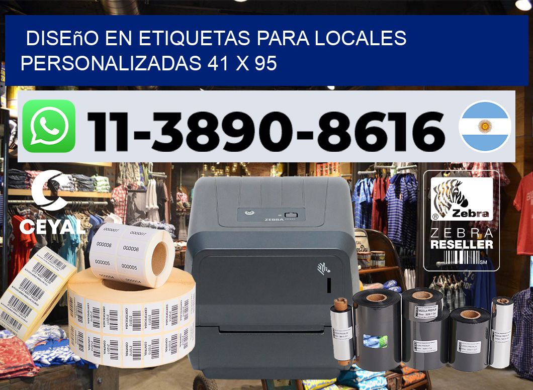 diseño en etiquetas para locales personalizadas 41 x 95