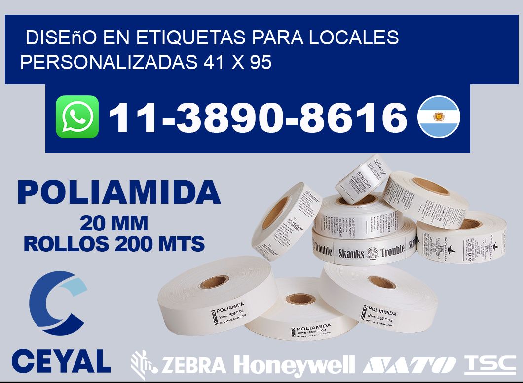 diseño en etiquetas para locales personalizadas 41 x 95
