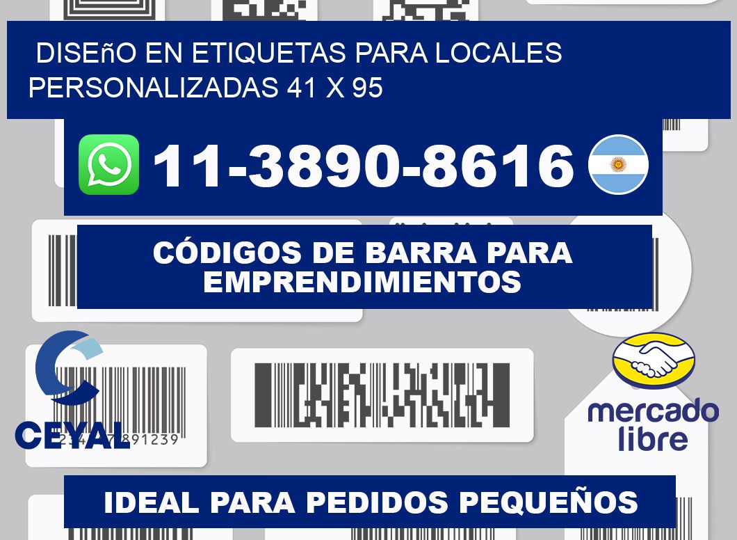diseño en etiquetas para locales personalizadas 41 x 95
