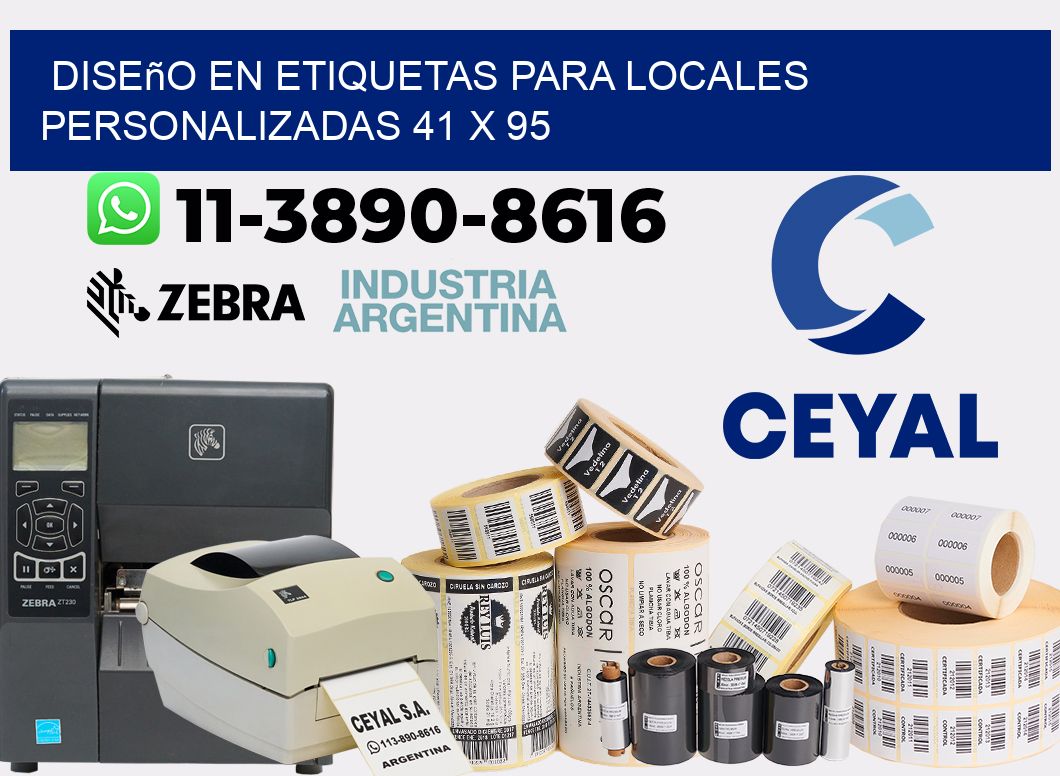 diseño en etiquetas para locales personalizadas 41 x 95