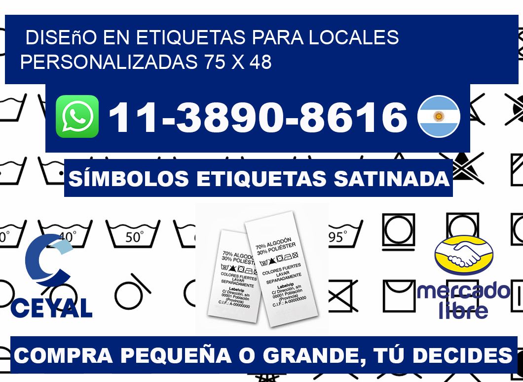 diseño en etiquetas para locales personalizadas 75 x 48