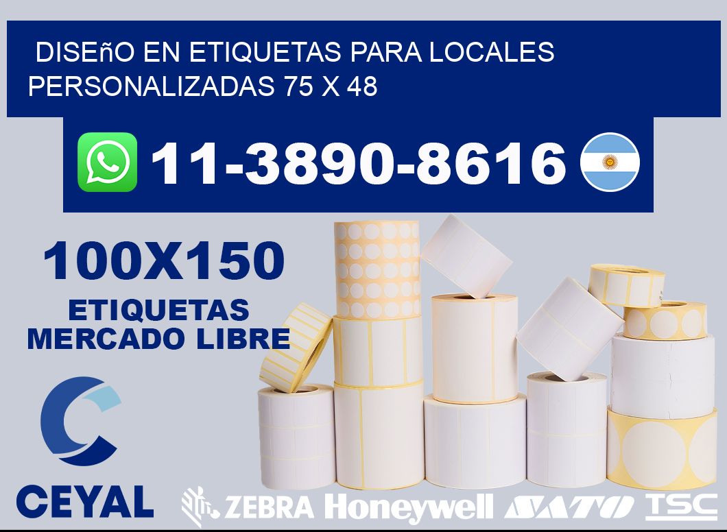 diseño en etiquetas para locales personalizadas 75 x 48