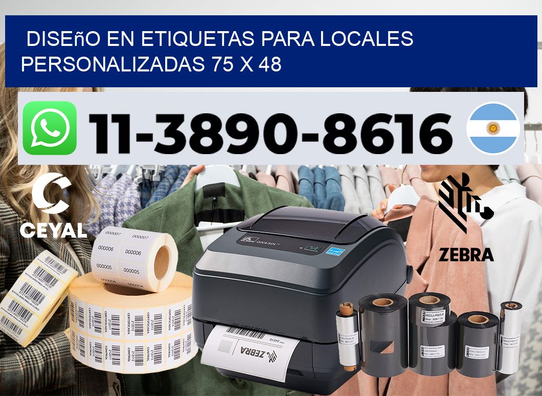 diseño en etiquetas para locales personalizadas 75 x 48