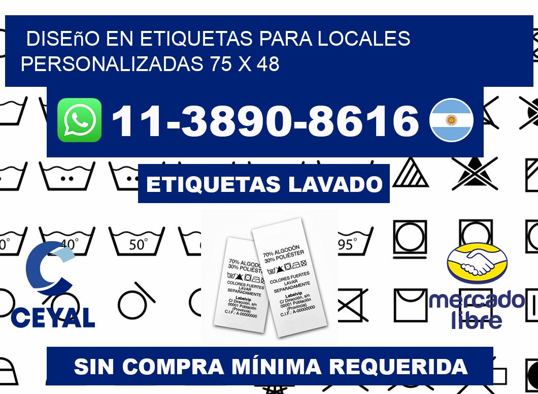 diseño en etiquetas para locales personalizadas 75 x 48