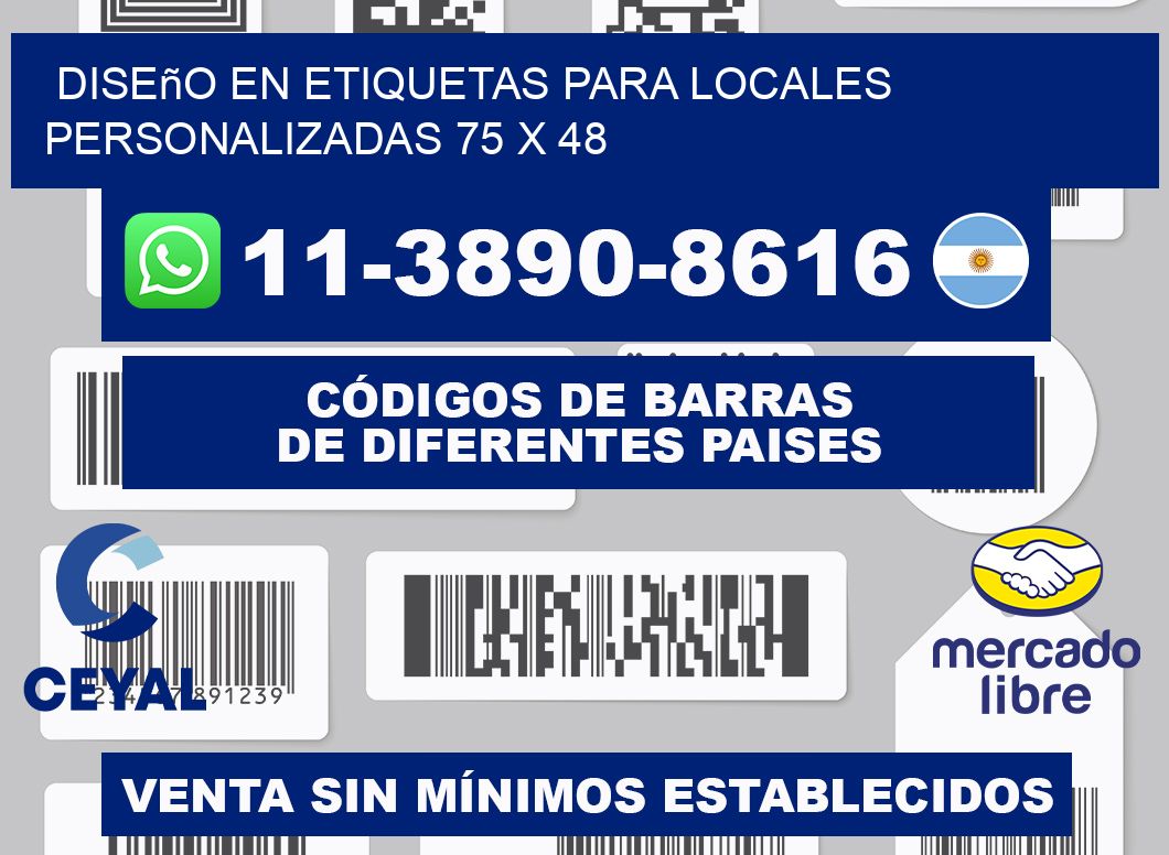 diseño en etiquetas para locales personalizadas 75 x 48