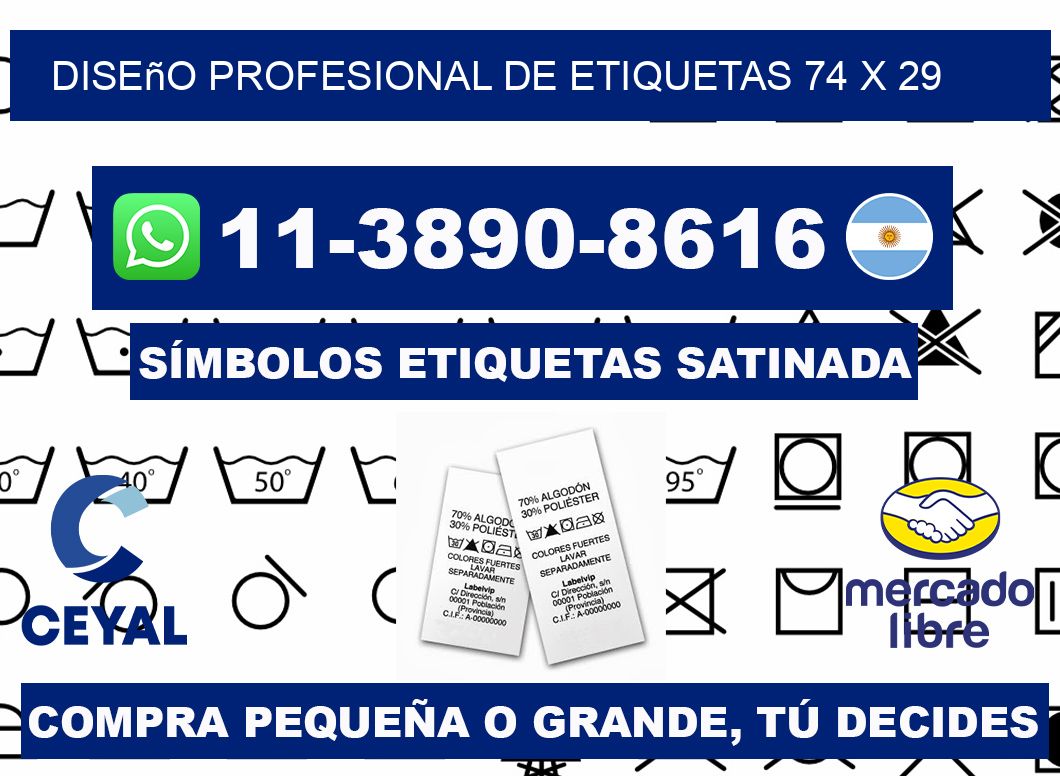 diseño profesional de etiquetas 74 x 29