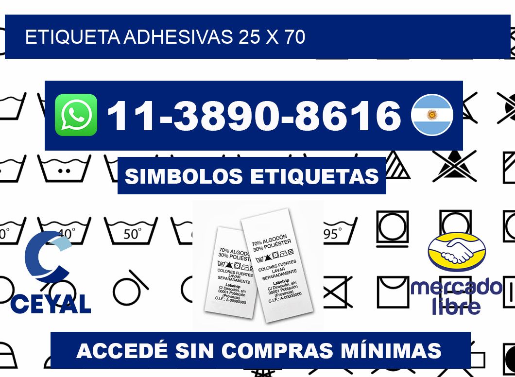 etiqueta adhesivas 25 x 70