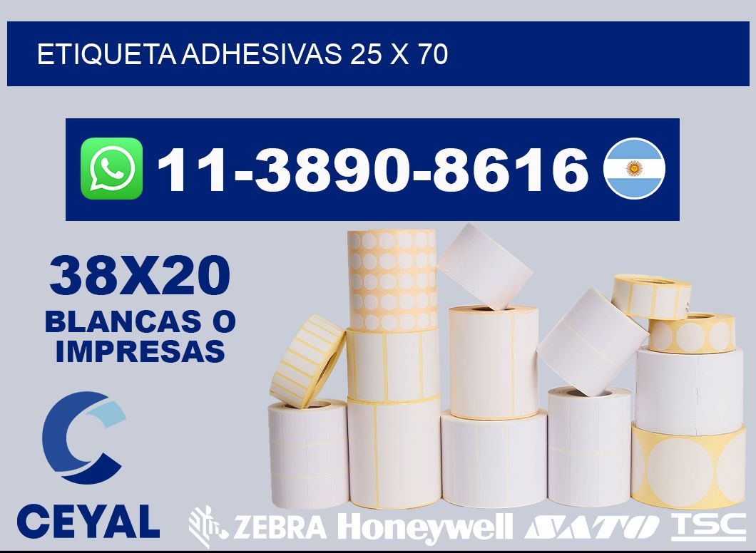etiqueta adhesivas 25 x 70