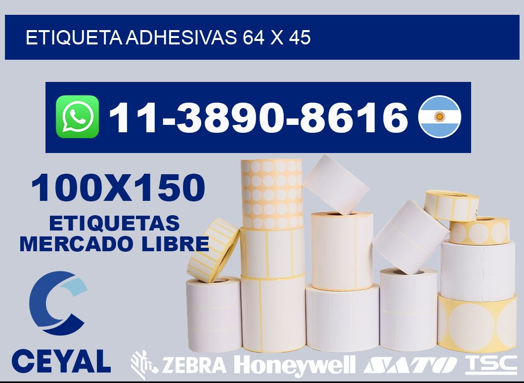 etiqueta adhesivas 64 x 45