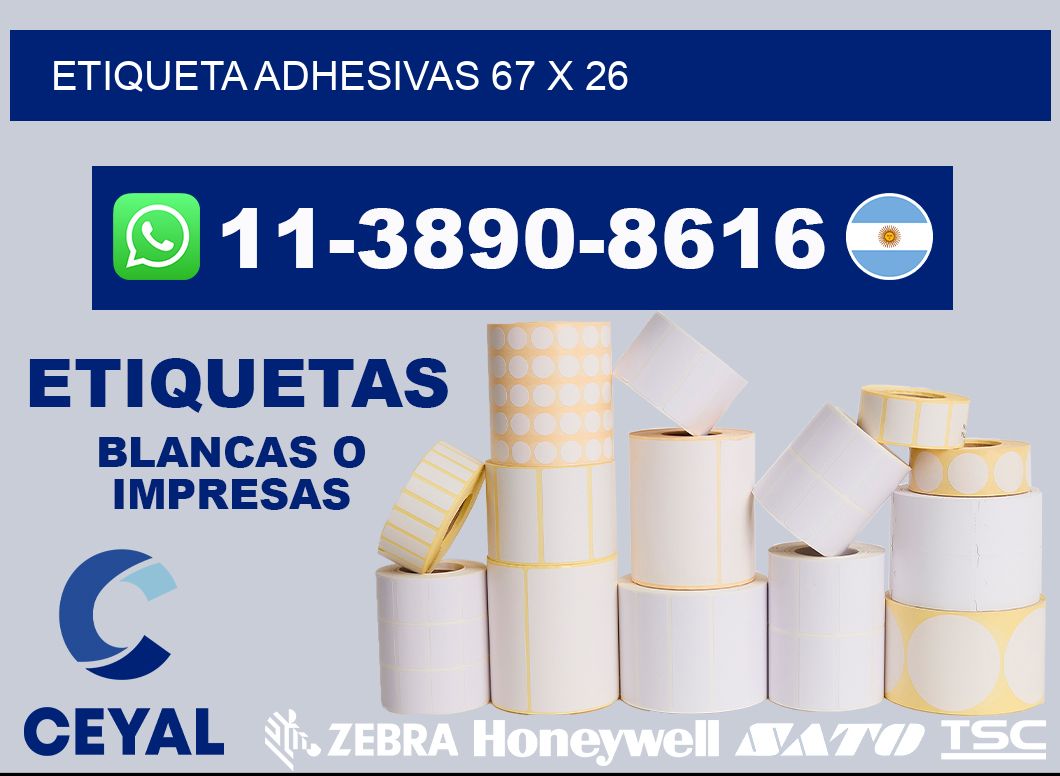 etiqueta adhesivas 67 x 26