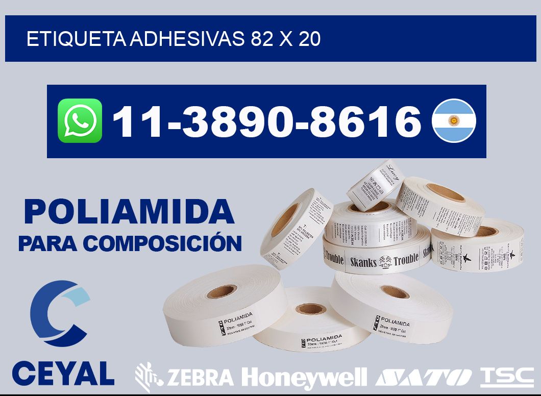 etiqueta adhesivas 82 x 20