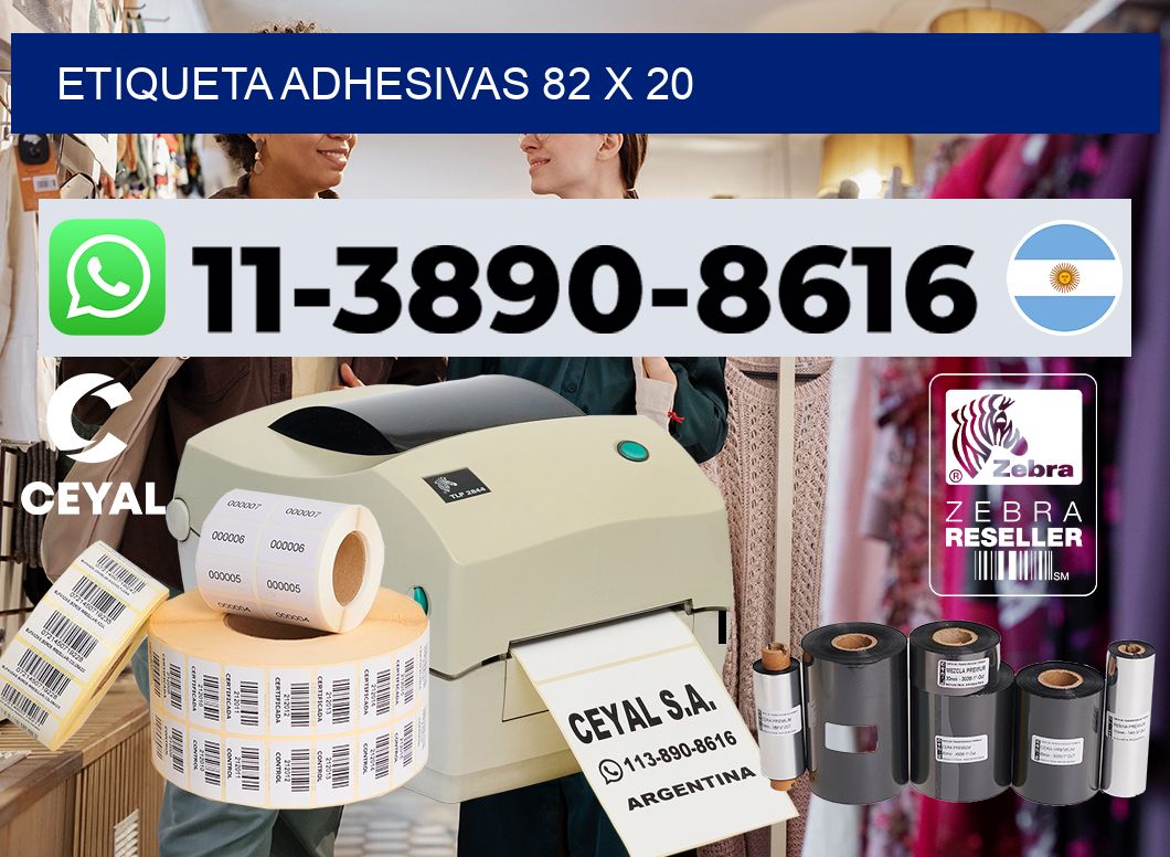 etiqueta adhesivas 82 x 20