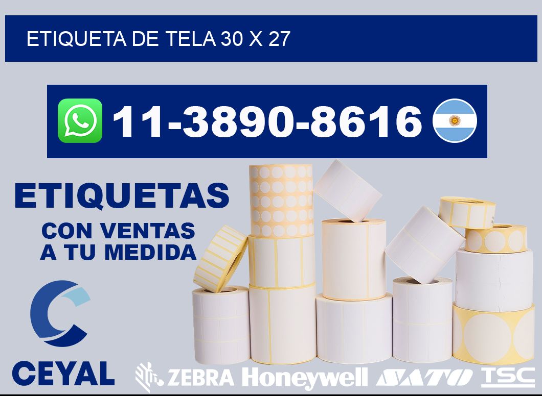 etiqueta de tela 30 x 27