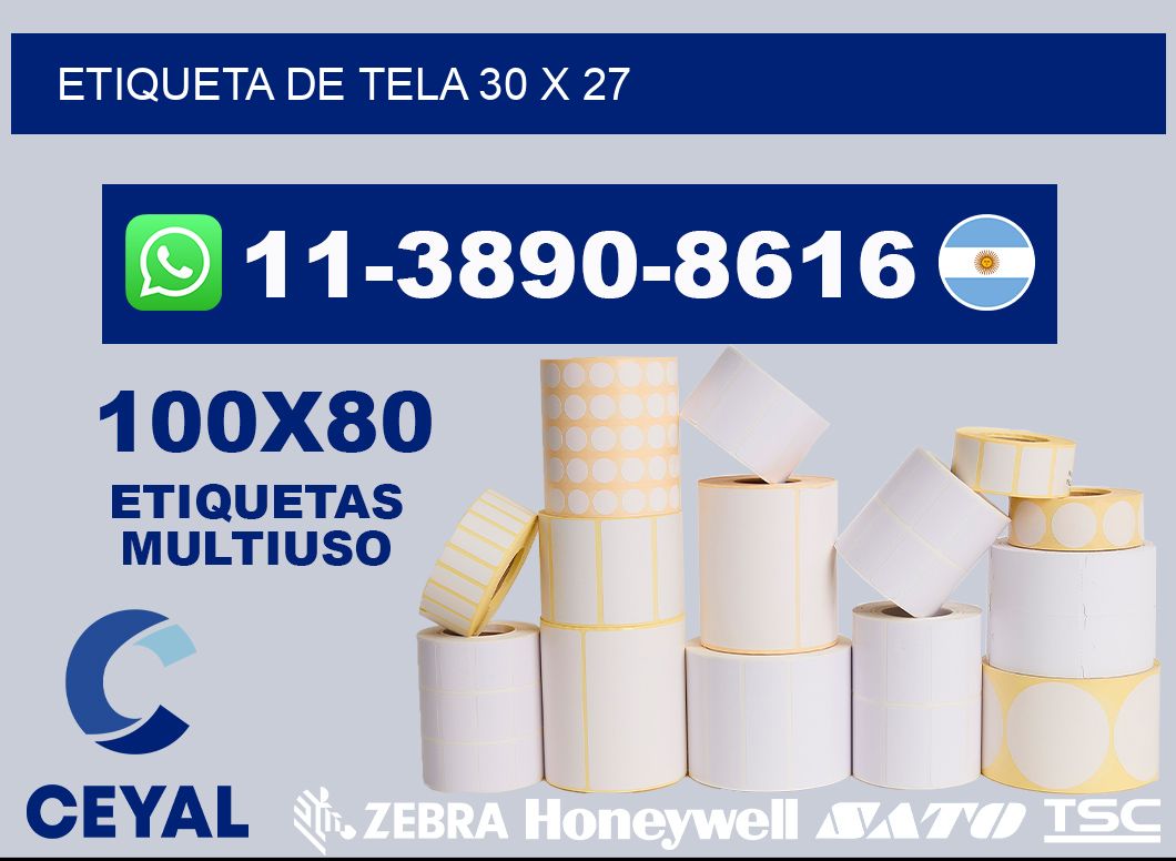 etiqueta de tela 30 x 27