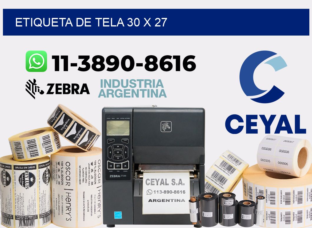 etiqueta de tela 30 x 27
