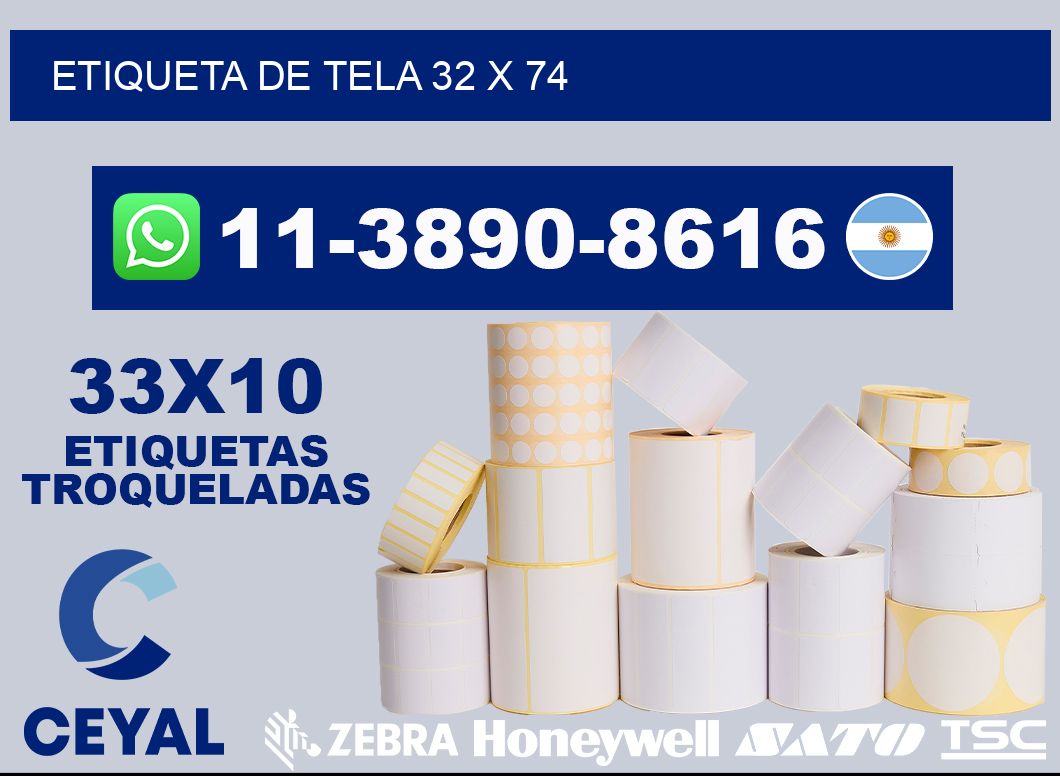 etiqueta de tela 32 x 74