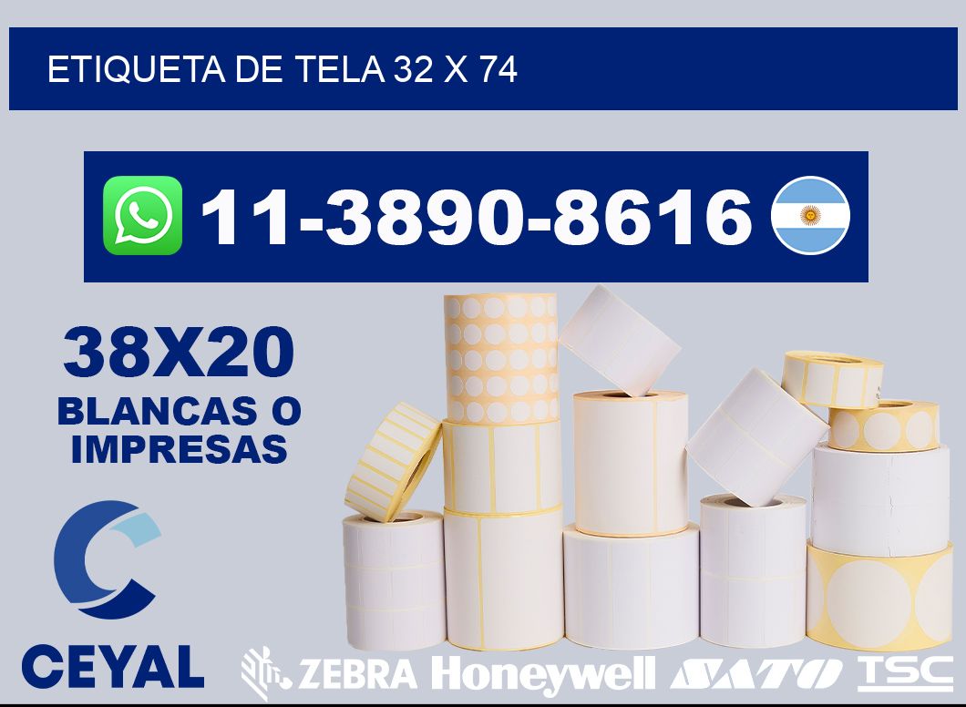 etiqueta de tela 32 x 74