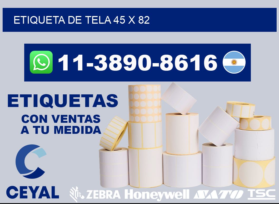 etiqueta de tela 45 x 82