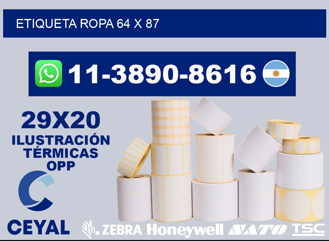 etiqueta ropa 64 x 87