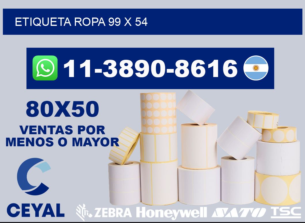 etiqueta ropa 99 x 54