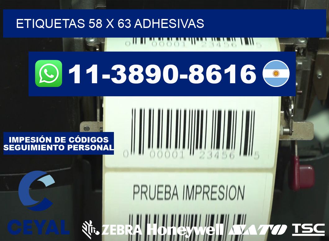 etiquetas 58 x 63 adhesivas