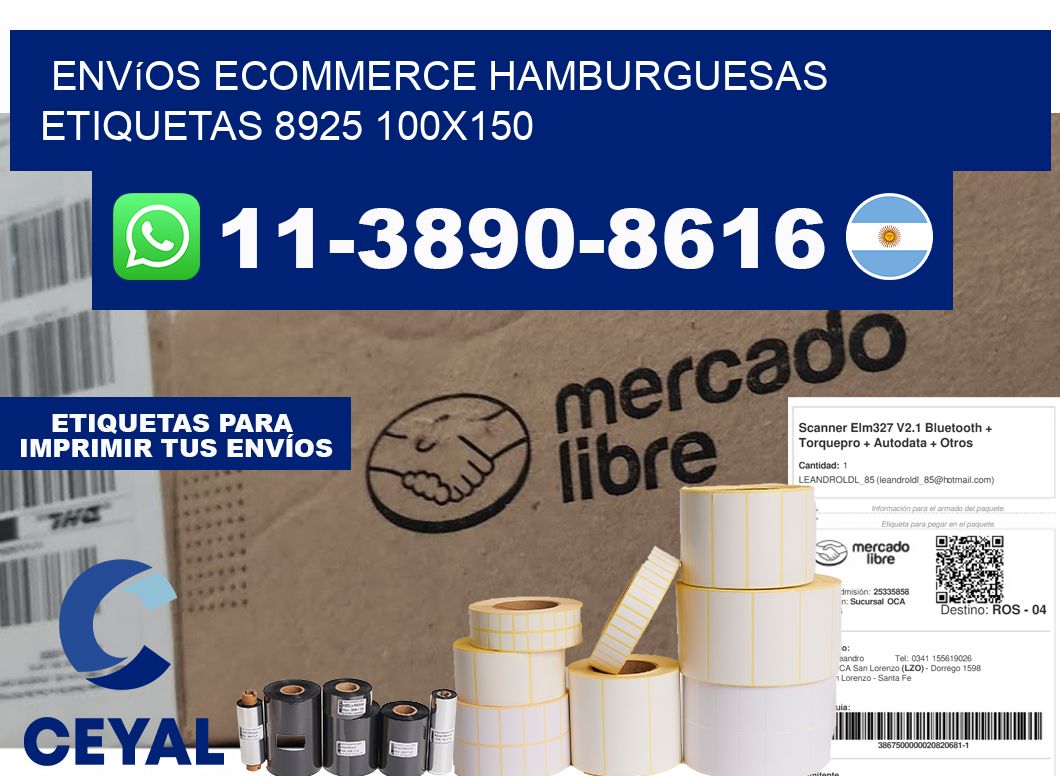 Envíos Ecommerce hamburguesas etiquetas 8925 100x150