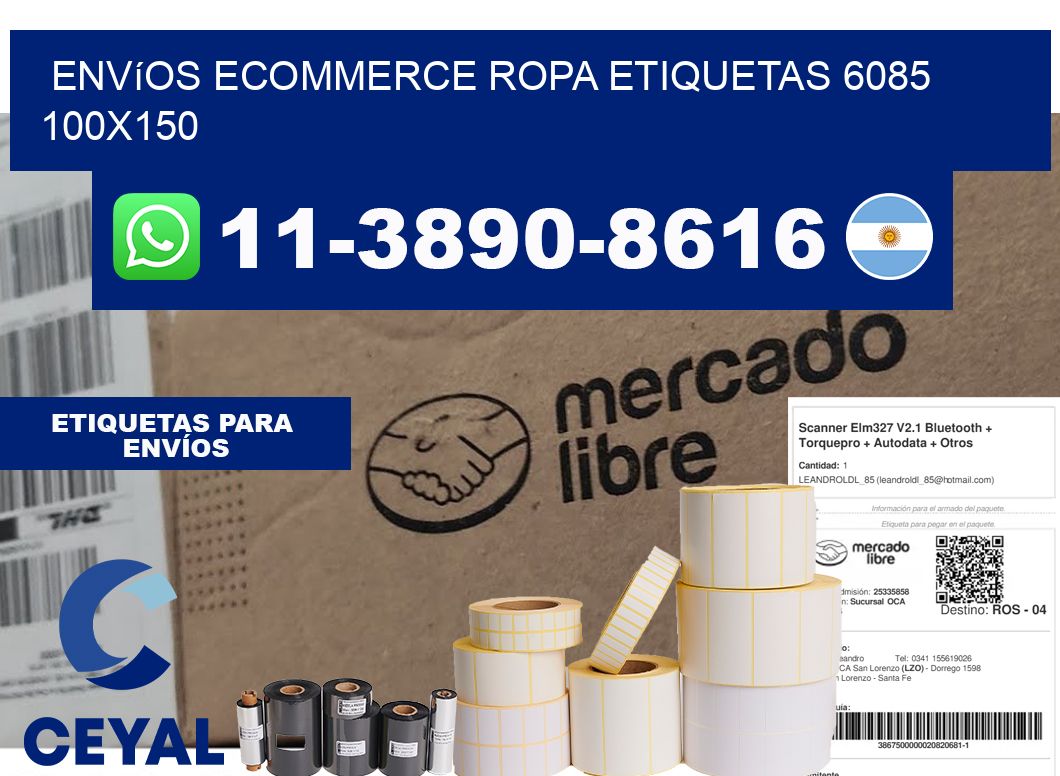 Envíos Ecommerce ropa etiquetas 6085 100x150